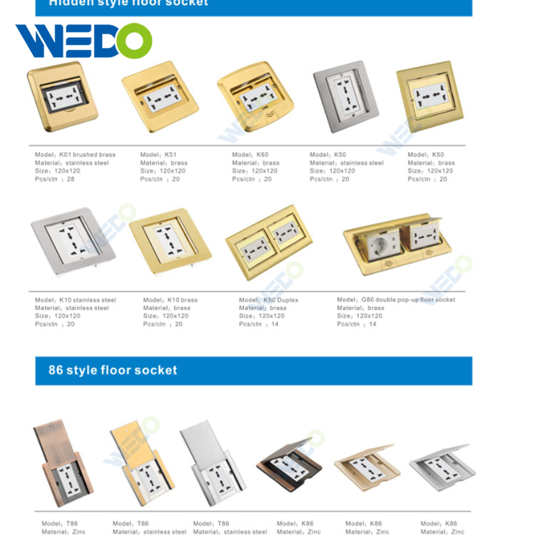Standard Ground Sliding Type Raised Floor Socket 