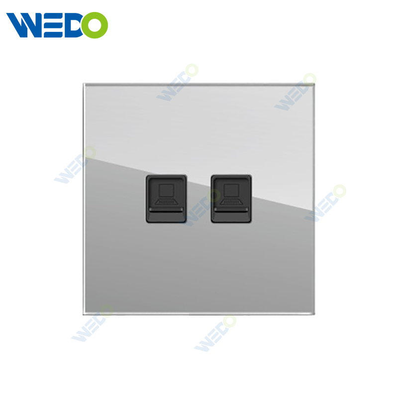 D90 Series TEL / Double TEL / Computer / Double Computer / TEL+ Computer 250V Light Electric Wall Switch Socket Glass Plate+PC Bottom Material Modern Sockets