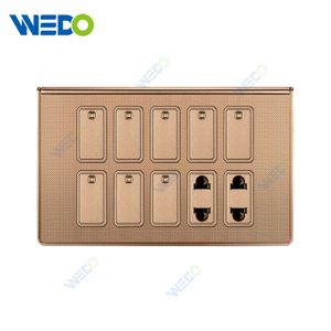 High Quality Pakistan Nepal Bangladesh 15a 1 Gang 3 Round Pin Power Plug Wall Socket with Switch 