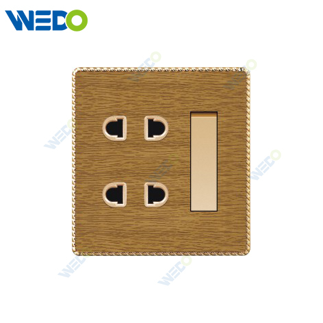 K8 Series Acrylic Wooden 1 Gang Switch 2 Gang 2 Pin Socket 16A 250V Light Electric Wall Switch Socket Home Switches Twist Pattern