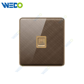 K2-b Series TEL/ Computer / Double TEL/ Double Computer 250V Light Electric Wall Switch Socket PC Material with Chrome Frame Home Switches