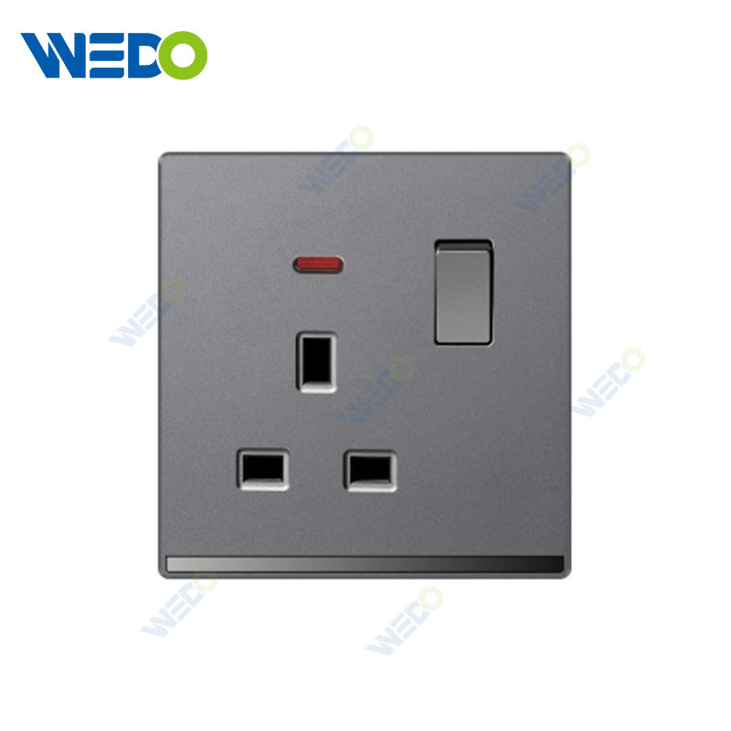 ULTRA THIN A4 Series 13A Switch Socket w/without neon Different Color Different Style Fashion Design Wall Switch 