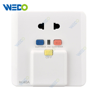 New Product White Current Leakage Protectors with 2 Pin Socket