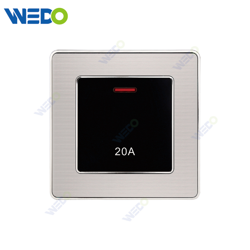 C35 Manufacturer Price EU/UK Standard Electrical Wall Sockets And Switches Plates 20A SWITCH WITH NEON BIG BUTTON Power Wall Switch And Socket 