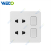 C85 Wall Switch Push On Off UK Standard Electric Switch Socket UK Standard White 2g Switch And 2 Pin Socket/2g Switch And 2g 2pin Socket