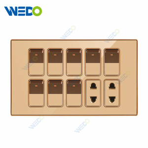 OEM Popular Wall Switch Socket 6 Gang 2 Way Modular Switch Plates Pakistan Type 