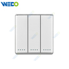 S2-W Home Switches 3G 16A 250V Light Electric Wall Switch Socket 86*86cm PC Material with Chrome Frame