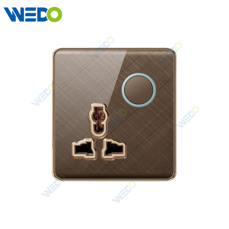 K2-b Series 13A MF Switched Socket with LED Light Ring 250V Light Electric Wall Switch Socket 86*86cm PC Material with Chrome Frame Home Switches