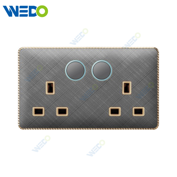 T3 Home Switches Double 13A Switched Socket with LED Light Ring 250V Light Electric Wall Switch Socket 86*146cm Acrylic Pattern with Lace
