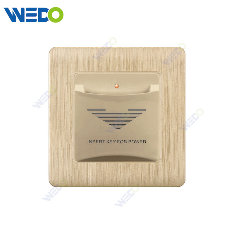 C20 86mm*86mm Home Switch White/silver/gold INSERT CARD TO GET POWER Light Electric Wall Switch PC Cover with IEC Certificate