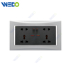 M3 Wenzhou Factory New Design Electrical Light Wall Switch And Socket IEC60669 DOUBLE 13A MF SWITCHED SOCKET WITH NEON