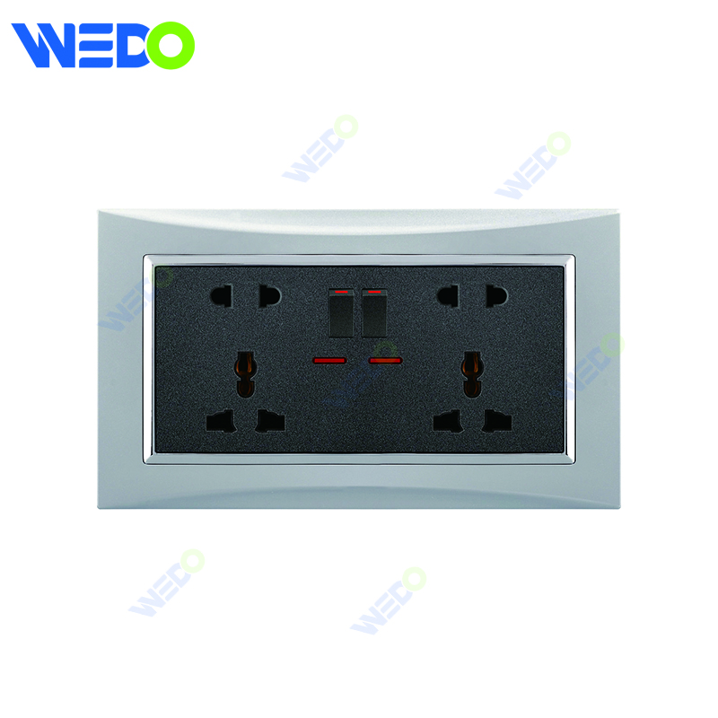 M3 Wenzhou Factory New Design Electrical Light Wall Switch And Socket Iec60669 Double 13a Mf 7211