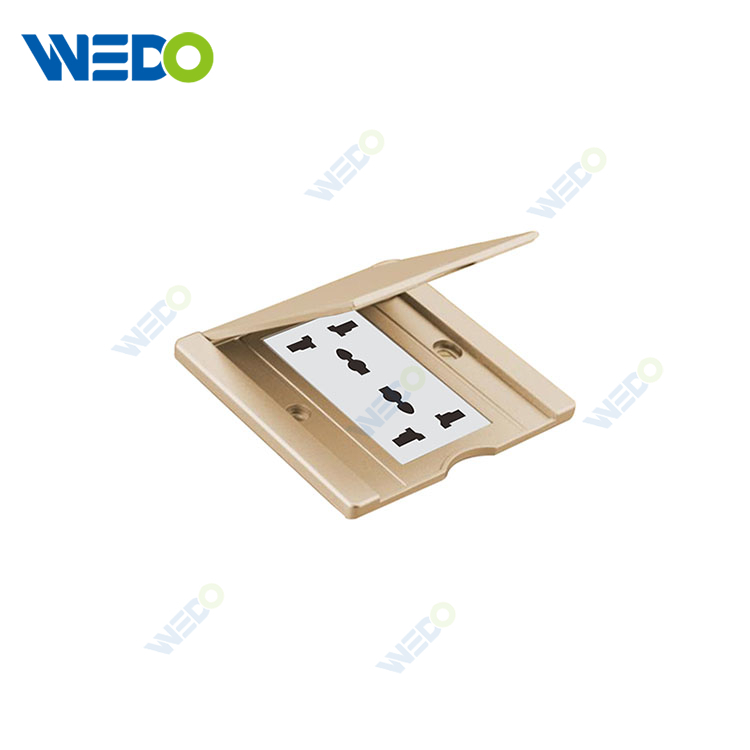 Quality New Zinc Waterproof Damping Type 86 Open Up Floor Socket With Copper Cover 
