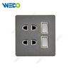 ULTRA THIN A1Series 1gang 1way switch and 2pin socket Acrylic / Leather Different Color Different Style Fashion Design Wall Switch 