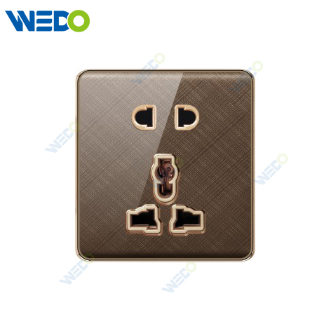 K2-b Series 5 Pin Socket 250V Light Electric Wall Switch Socket 86*86cm PC Material with Chrome Frame Home Switches