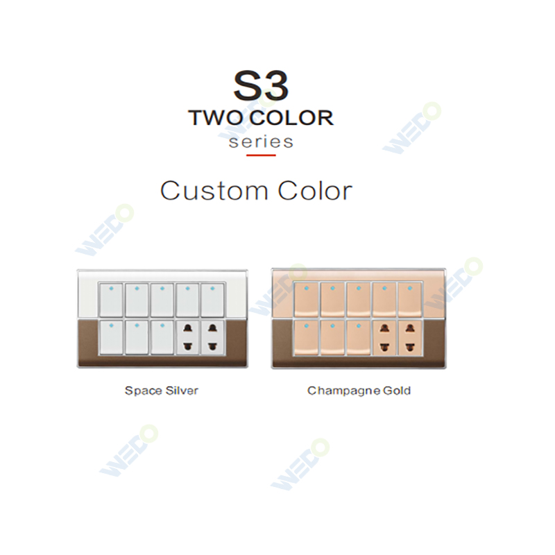 Pakistan 8+2 Wall Switch SOCKET 4/6/8/10 GANG SWITCH PLATE 