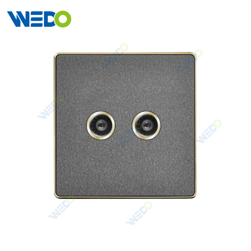 ULTRA THIN A1Series TV+Tel Socket / TV +Computer Socket Acrylic / Leather Different Color Different Style Fashion Design Wall Switch 