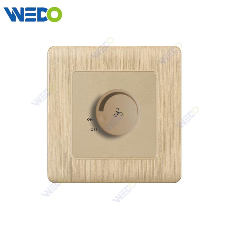 C20 86mm*86mm Home Switch White/silver/gold 500W Fan Dimmer Light Electric Wall Switch PC Cover with IEC Certificate