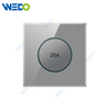 S6 Series 20A Switch with LED Light Ring 250V Light Electric Wall Switch Socket Tempered Glass Material Modern Sockets