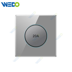 S6 Series 20A Switch with LED Light Ring 250V Light Electric Wall Switch Socket Tempered Glass Material Modern Sockets