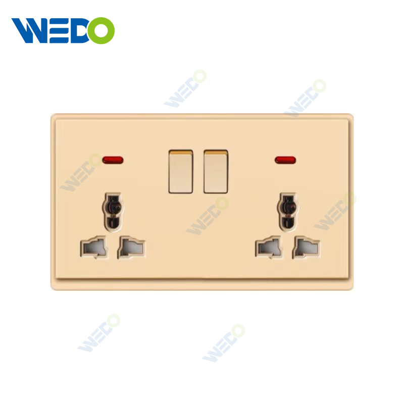 New Design PC Double 13A MF switch socket/+2USB Wall Switch Socket 86*86 mm For Home