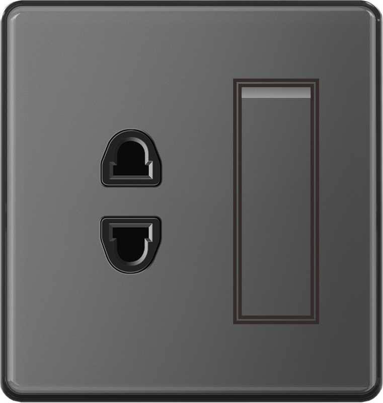 1 Gang 2 PIN Plating S8 Newest Design Switch Socket