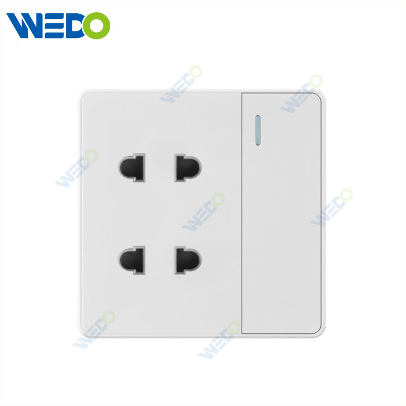 C85 Wall Switch Push On Off UK Standard Electric Switch Socket UK Standard White 1g Switch And 2pin/ 1g Switch And 2g 2pin Wall Switch