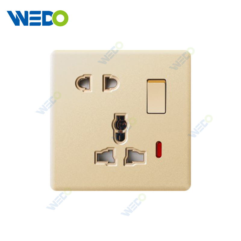 ULTRA THIN 5Pin Switch Socket w/without neon Different Color Different Style Fashion Design Wall Switch 