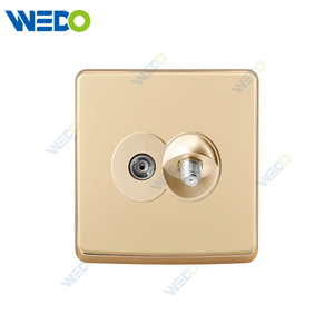 S1 Series TV + SAT 250V Light Electric Wall Switch Socket 86*146cm PC Material with Chrome Frame Home Switches