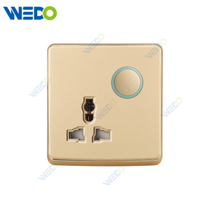 S1 Series 13A MF Switched Socket with LED Light Ring 250V Light Electric Wall Switch Socket 86*146cm PC Material with Chrome Frame Home Switches