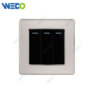 C35 Manufacturer Price EU/UK Standard Electrical Wall Sockets And Switches Plates 3 Gang Power Wall Switch And Socket 