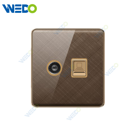 K2-b Series TV+TEL / TV+ Computer 250V Light Electric Wall Switch Socket PC Material with Chrome Frame Home Switches