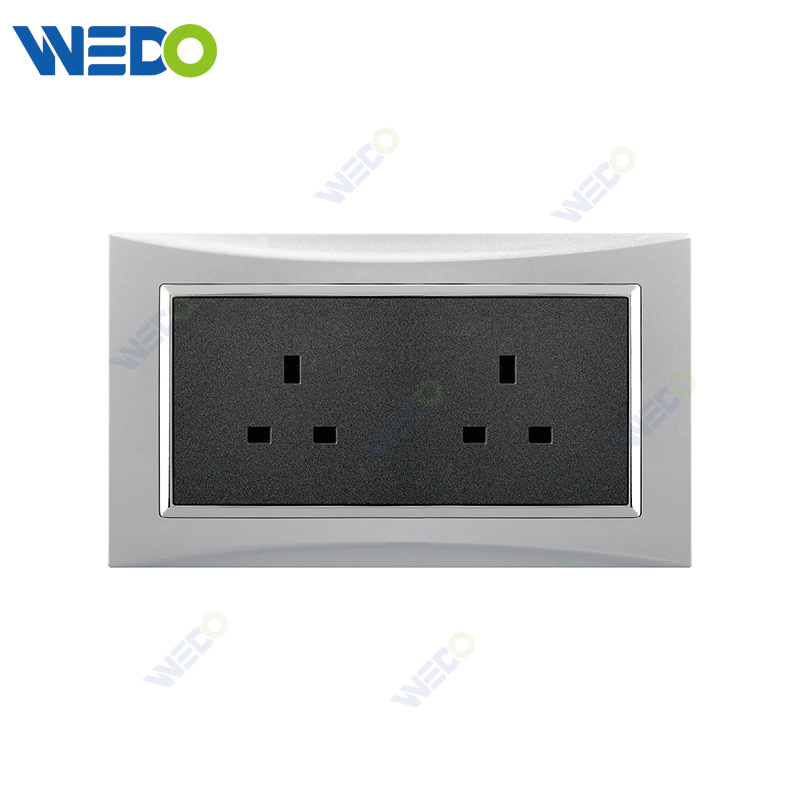 M3 Wenzhou Factory New Design Electrical Light Wall Switch And Socket IEC60669 2×13A SOCKET