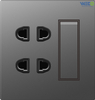 1 Gang 2 PIN Plating S9 Newest Design Switch Socket