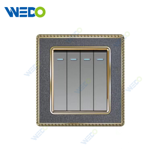 Acrylic Leather British 4G Wall Switch, Electric Socket Switch
