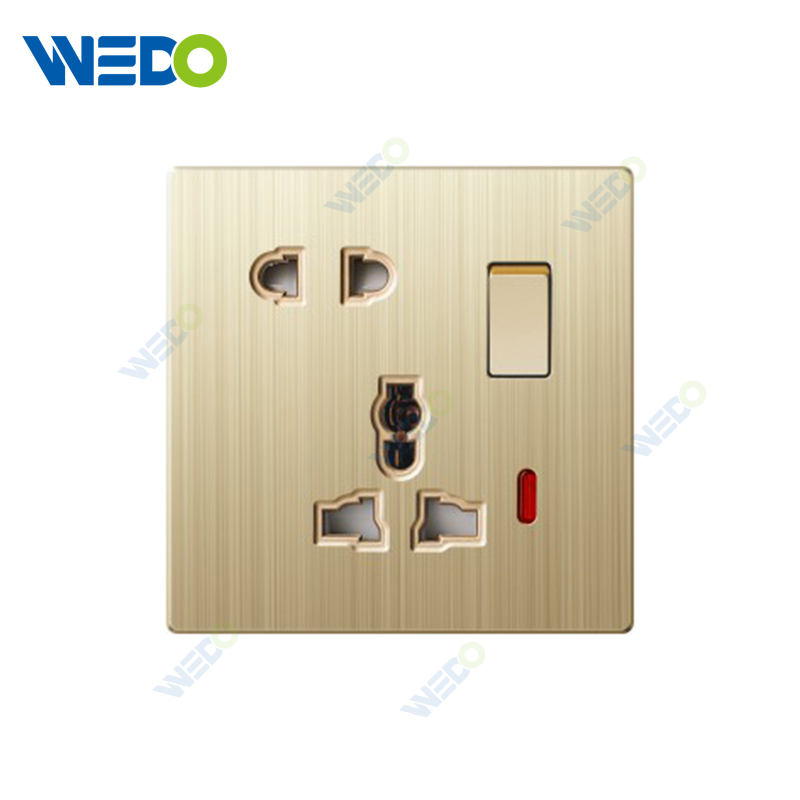 ULTRA THIN A3 Series 5 Pin Switch and Socket w/without neon Different Color Different Style Fashion Design Wall Switch 