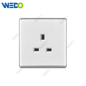 S2-W Home Switches 13A Socket 250V Light Electric Wall Switch Socket PC Material with Chrome Frame