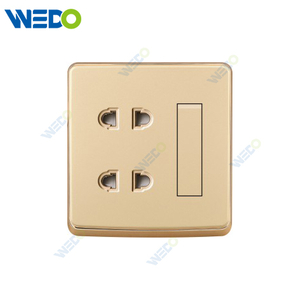 S1 Series 1 Gang Switch 2 Gang 2 Pin Socket 16A Socket 250V Light Electric Wall Switch Socket 86*146cm PC Material with Chrome Frame Home Switches