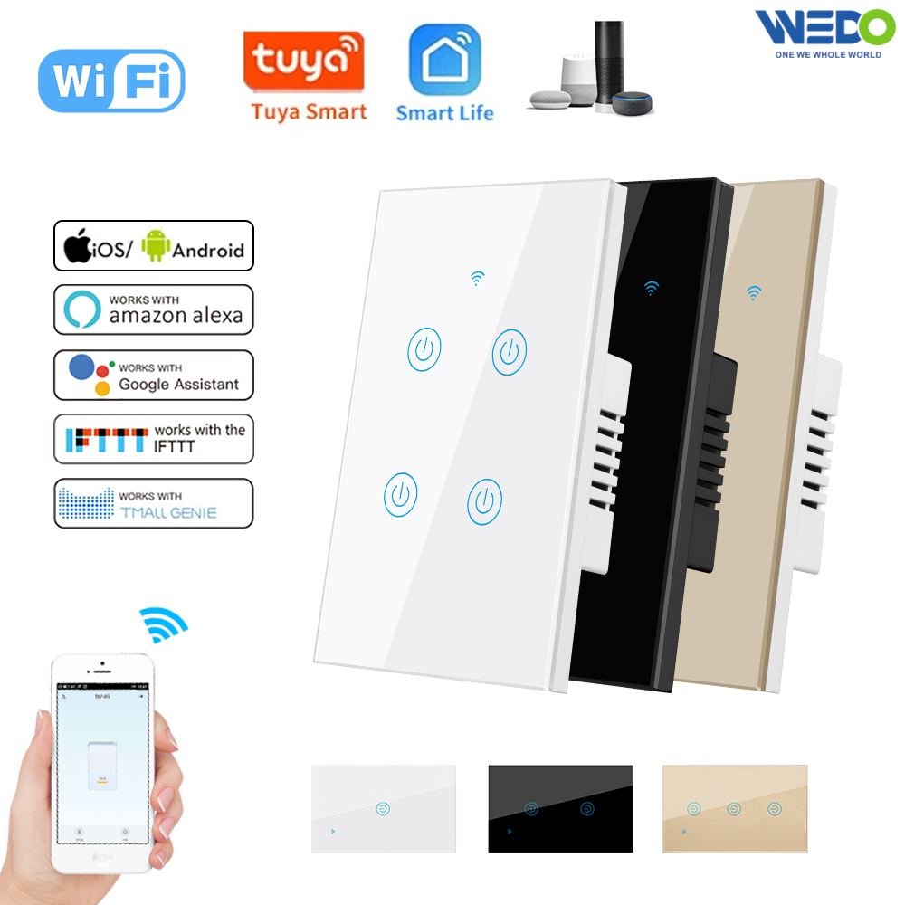 4 Gang Bluetooth Direct PC ABS Material Connection Fast Pairing Smart Touch Switch